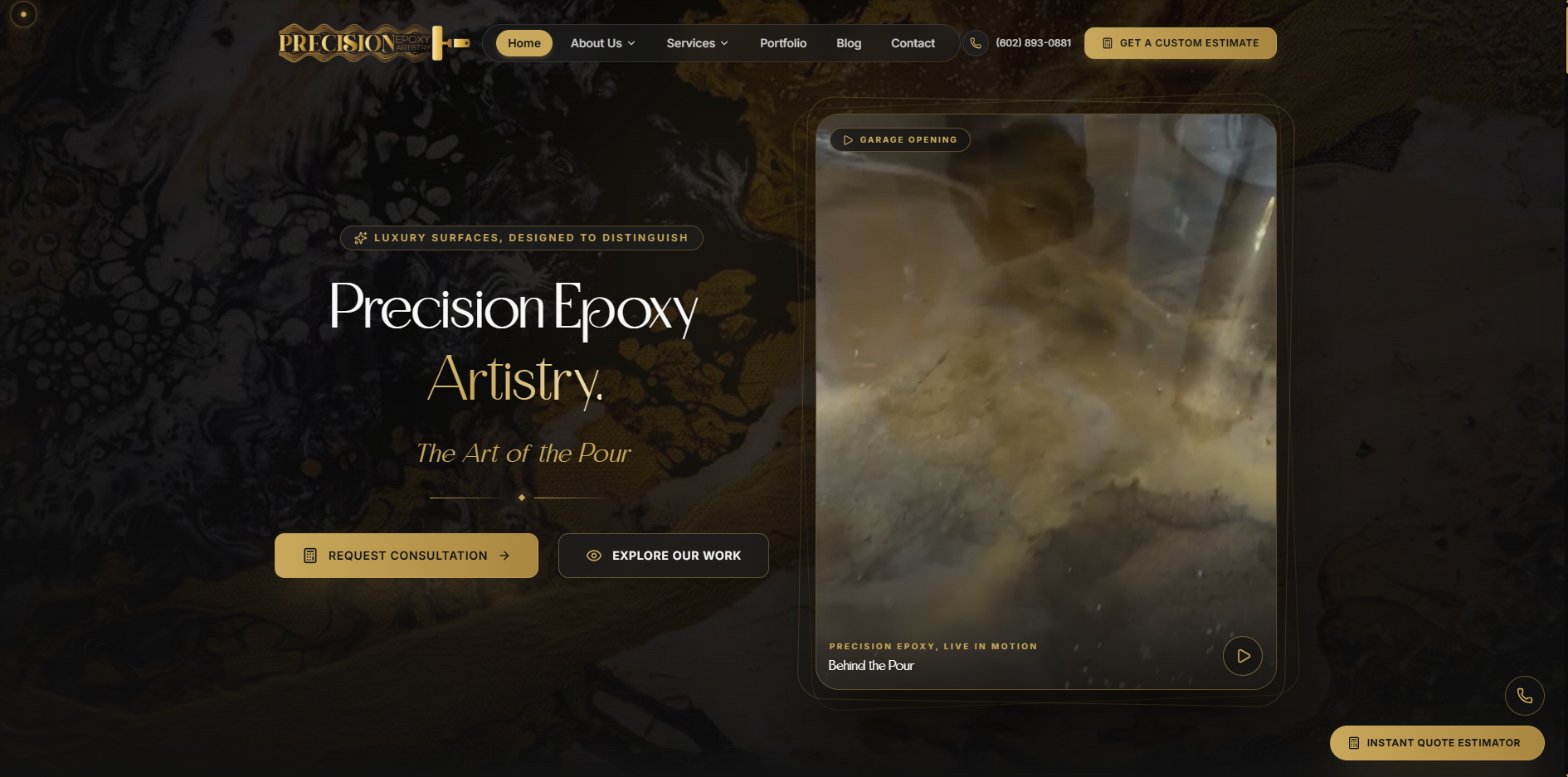 Precision Epoxy Artistry — Custom Epoxy Flooring Website — image 1